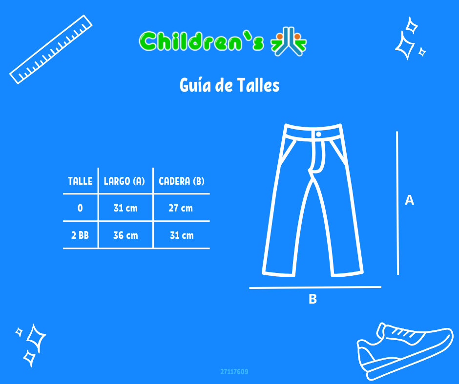 Tabla de talles — Pantalon de Corderoy con Cintura Elastizado y Broches   Pañalero