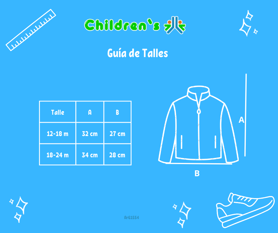 Guia de talles Campera Tejida con Cierre y Capucha