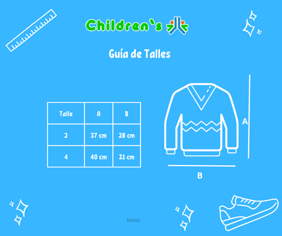 Guia de talles Pullover tejido en ocho