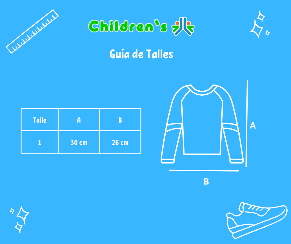 Guia de talles Remera Manga Larga Rayada
