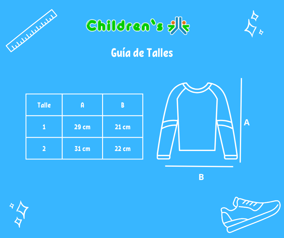 Guia de talles Remera Manga Larga Flores