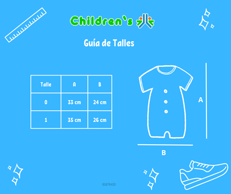 Guia de talles Enteritos Babucha pique con punto smock borado