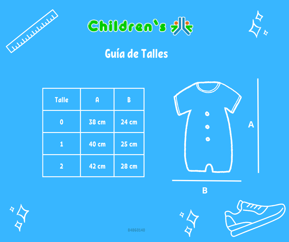 Guia de talles Enteritos Babucha Pique con bordado