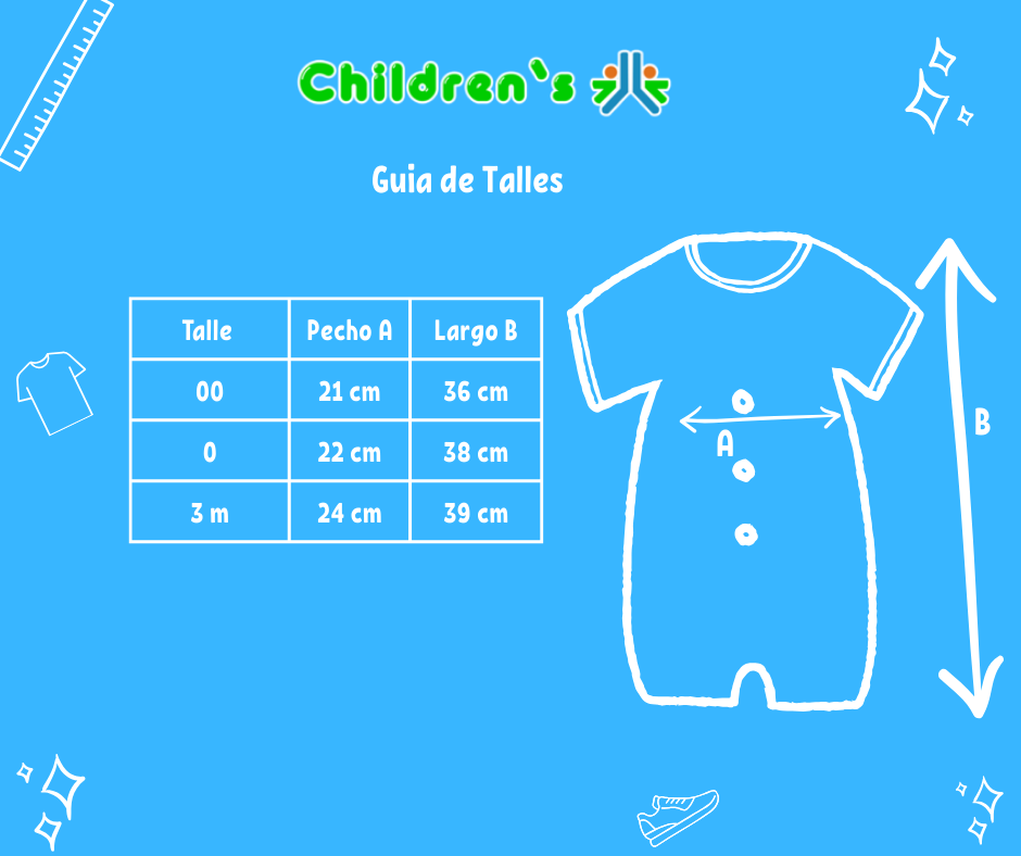 Guia de talles Enteritos Babucha Pique bordado