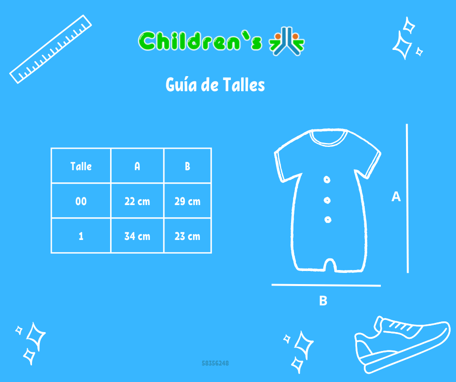 Guia de talles Enteritos Babucha pique bordada