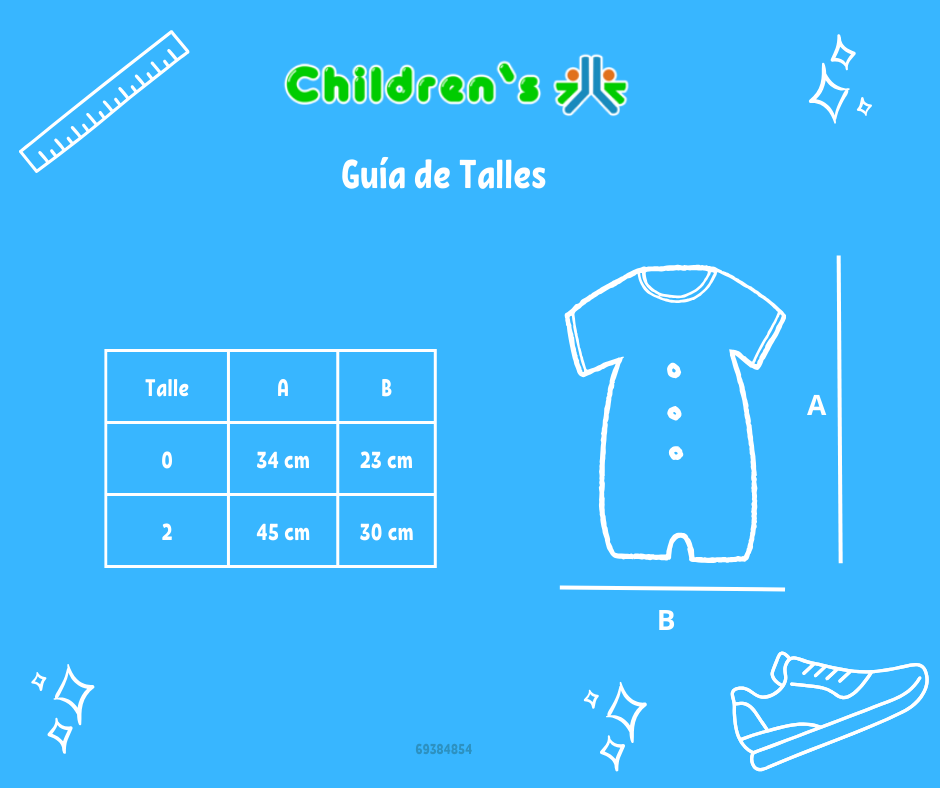 Guia de talles Enteritos Babucha Bordada cuadrille