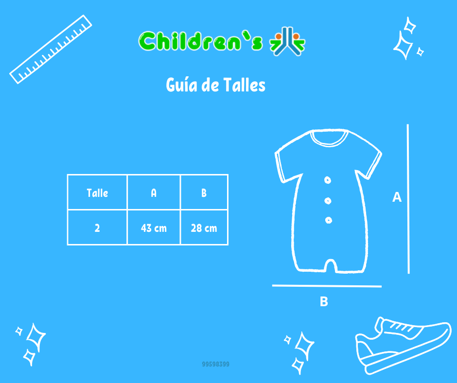 Guia de talles Enteritos Babucha escocesa bordada con puntilla