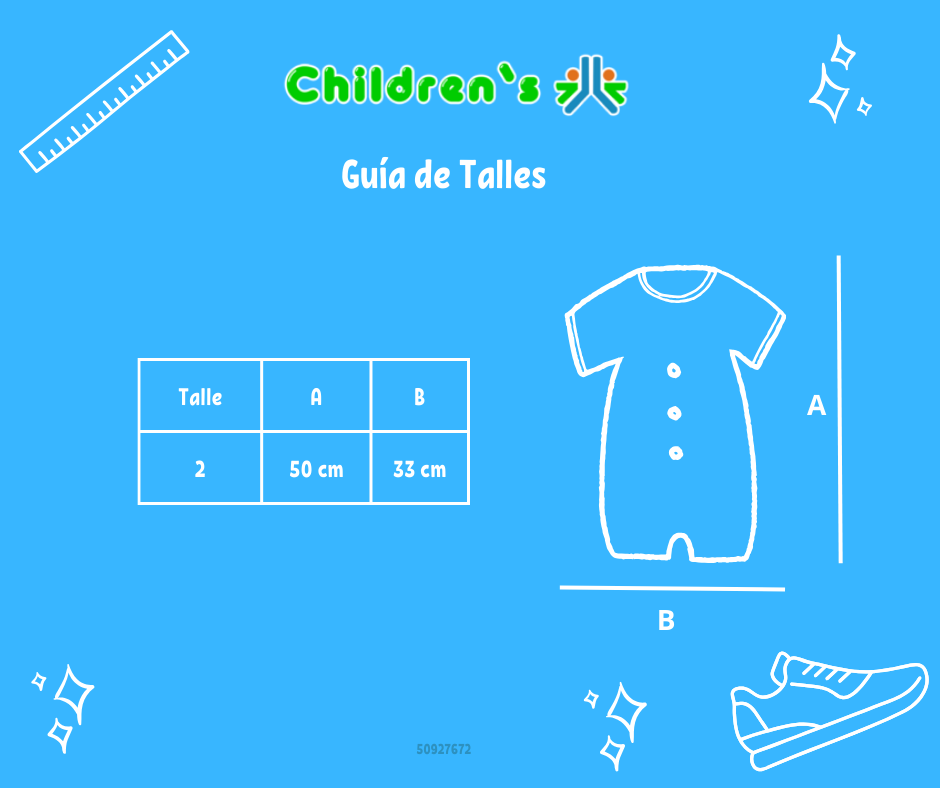 Guia de talles Enteritos Babucha rayada con cuello baby bordada