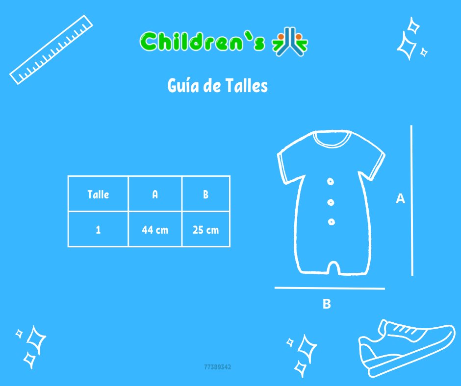 Tabla de talles — Enteritos Babucha batista combinada bordada