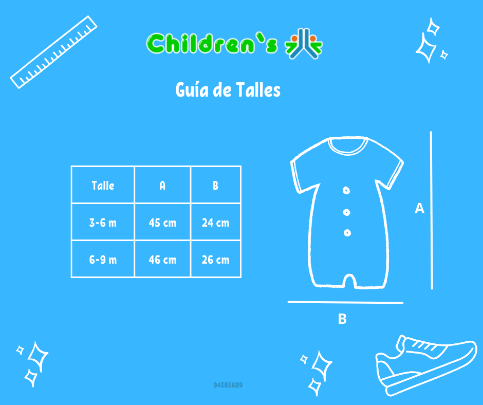 Guia de talles Enteritos Babucha tela mecanica cuello bordado Manga larga