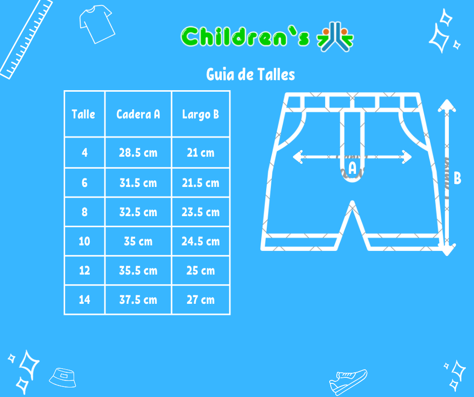 Guia de talles Short de Jean Elastizado con Cintura