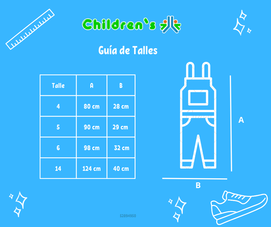 Guia de talles Jardinero de Gabardina Largo