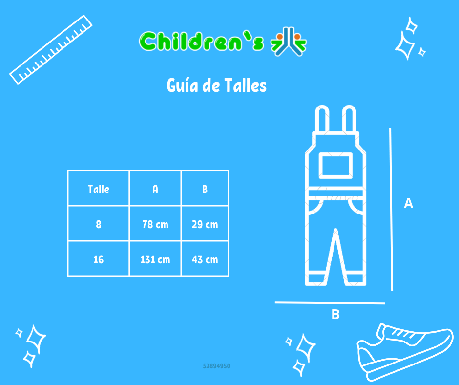 Guia de talles Jardinero de Gabardina Largo
