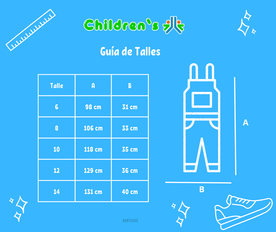 Guia de talles Jardinero Largo Gabardina