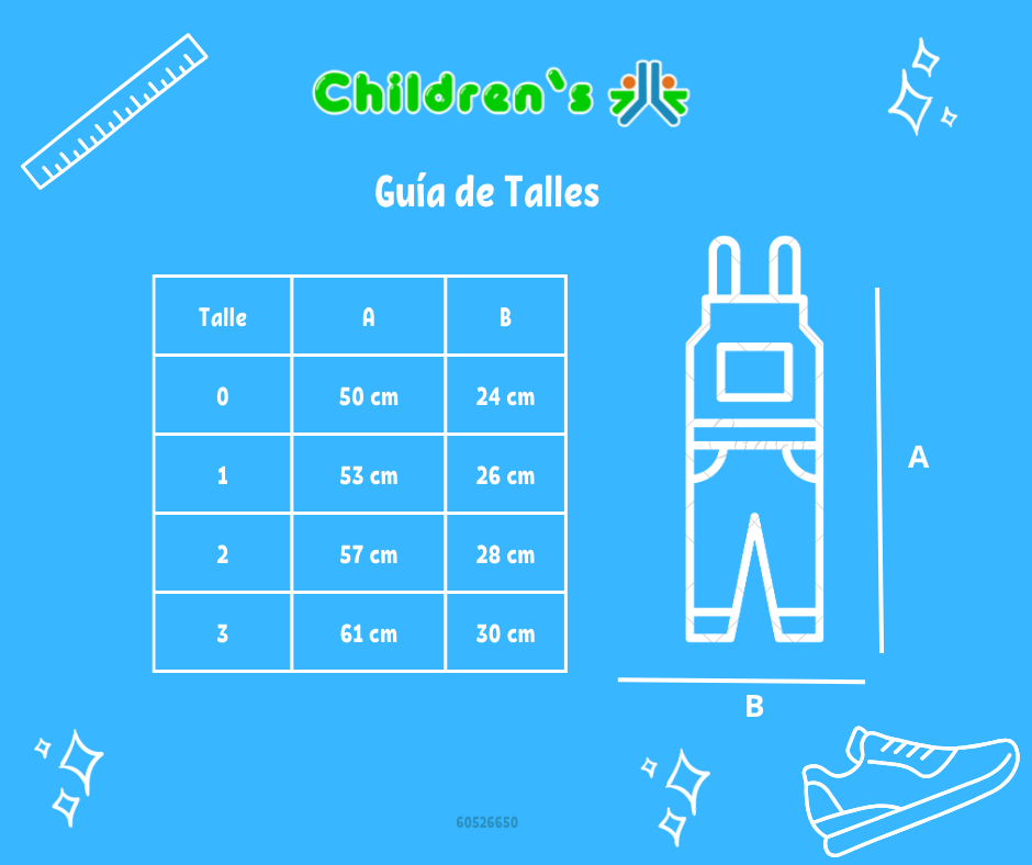 Guia de talles Jardinero Largo  Gabardina con bolsillos y broches