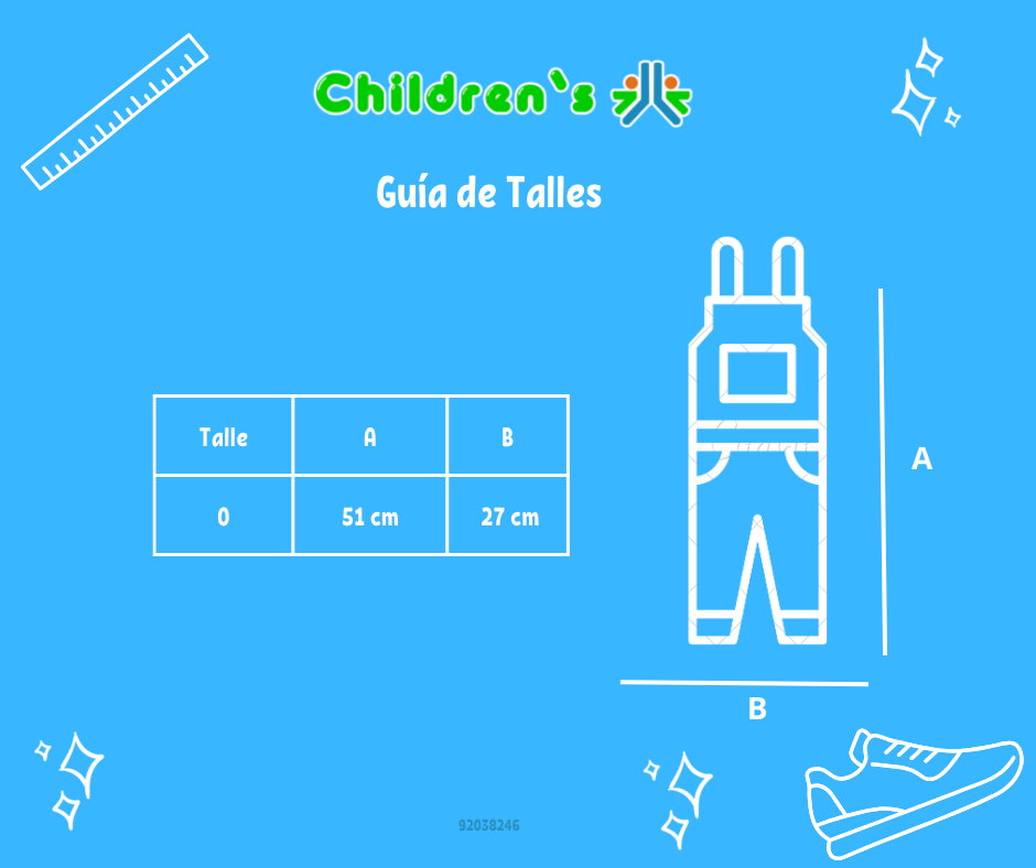 Guia de talles Jardinero Largo de Jeans Bordado