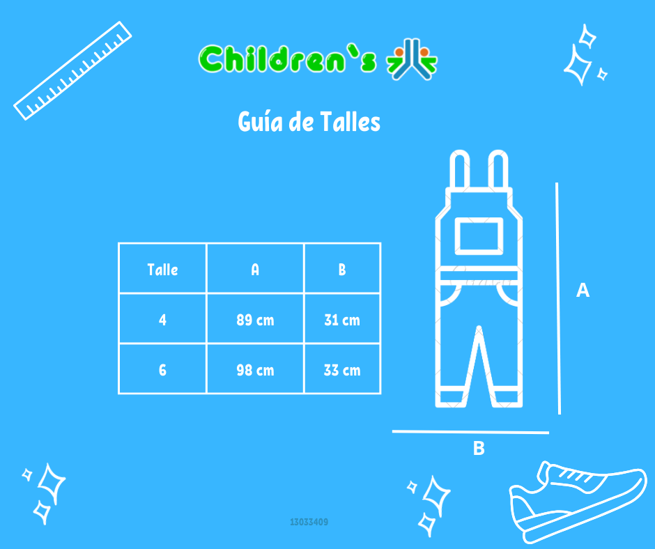 Guia de talles Jardinero Largo Gabardina