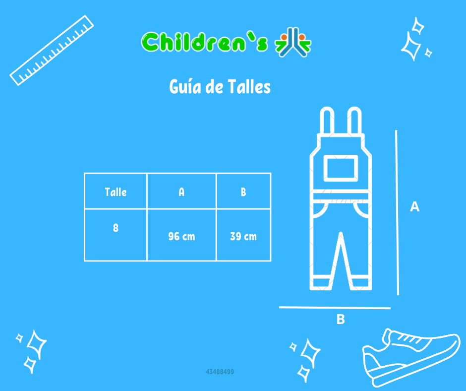 Guia de talles Jardinero Largo Jeans con detalle en corderoy