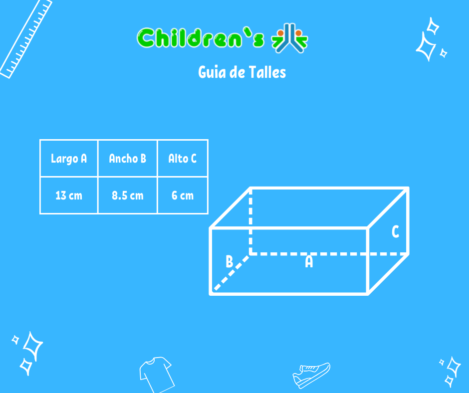 Tabla de talles — Canasta Comunion Rectangular De Tull Con Tapa Y Apliques De Flores
