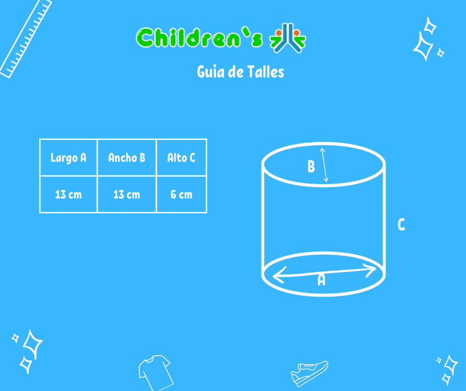 Tabla de talles — Canasta Comunion De Tull En Forma Circular Con Tapa Y Apliques De Flores