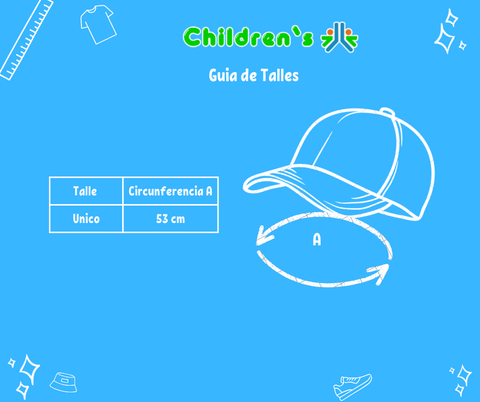 Tabla de talles — Gorro Cap Visera Personaje Capitan America