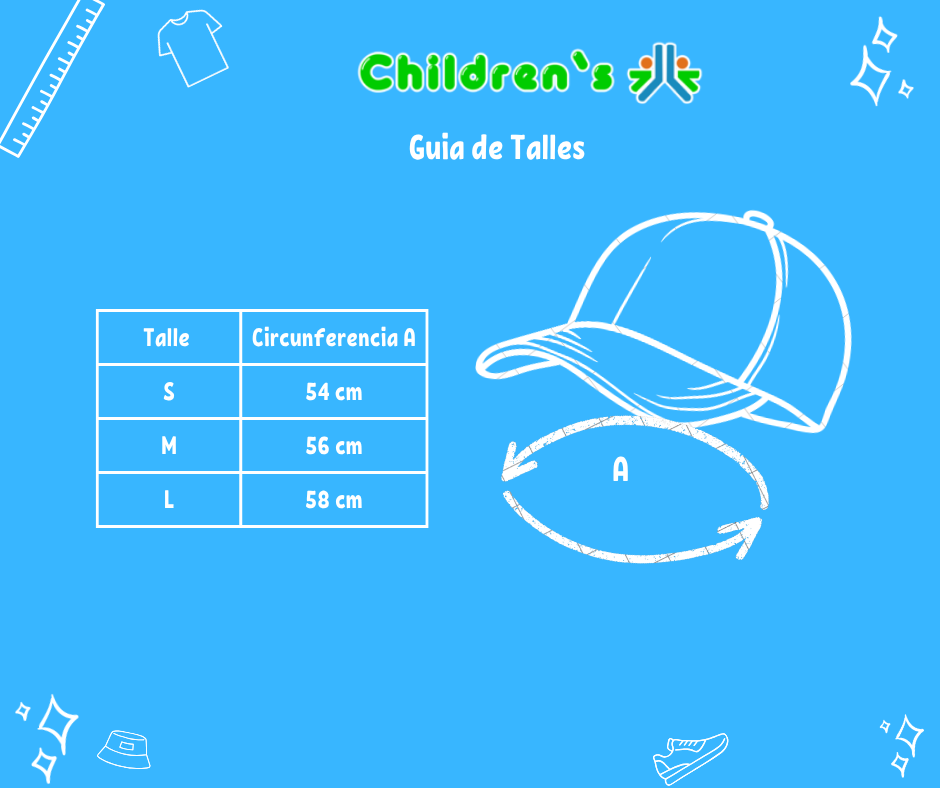 Guia de talles Gorro Cap con visera en microfibra Regulable