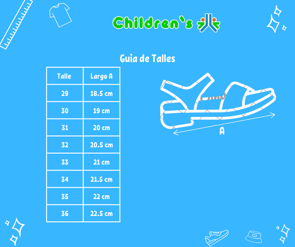 Guia de talles Sandalia con brillo