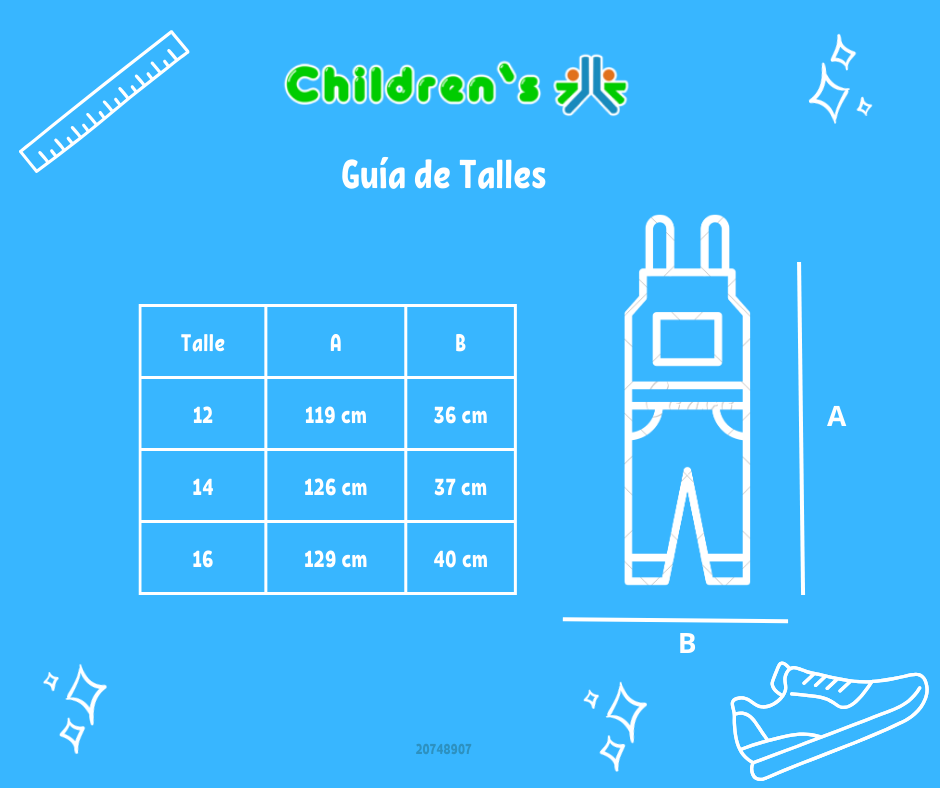 Guia de talles Jardinero Largo Jean