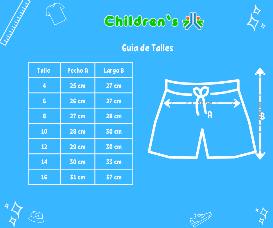 Guia de talles Short Algodon Rustico