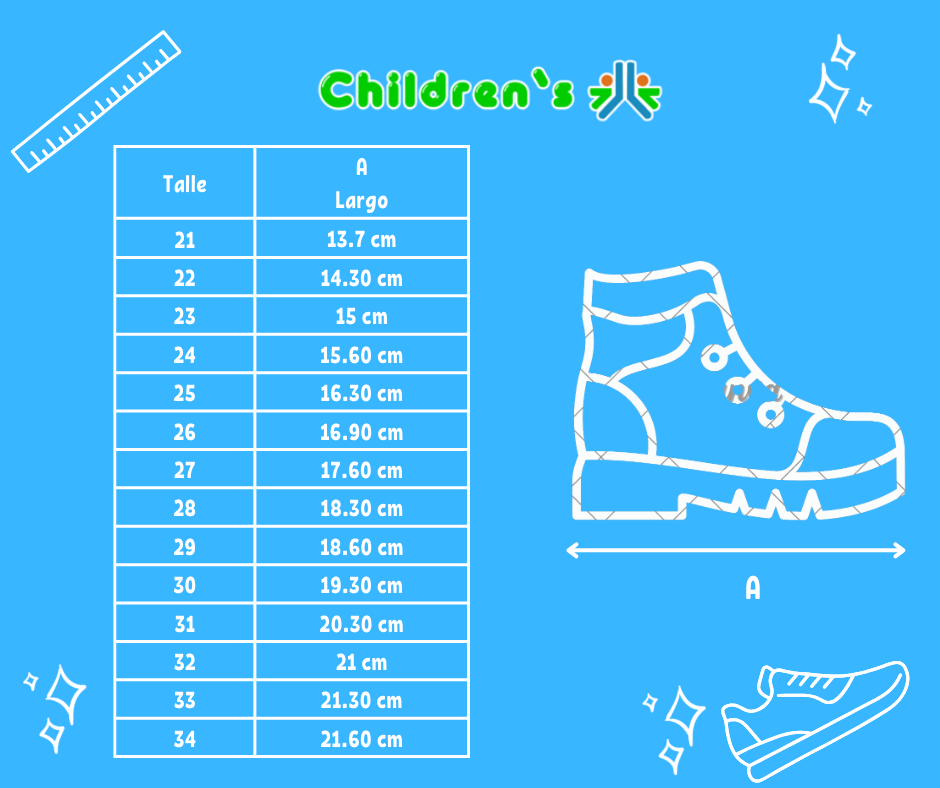 Guia de talles Bota Gamuza Cordones