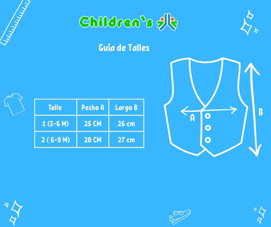 Guia de talles Chaleco de Vestir de Gabardina Liso