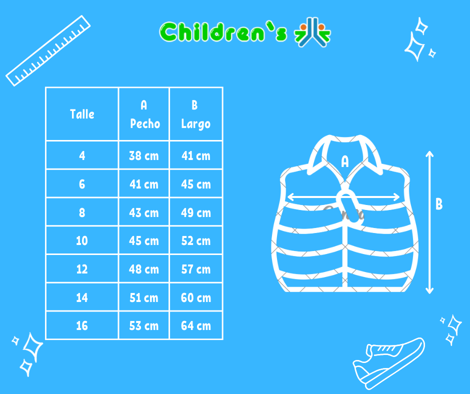 Guia de talles Chaleco Microfibra Con Wata