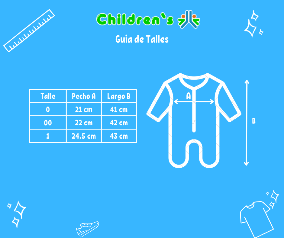 Guia de talles Enterito De Algodon Estampado De Flores