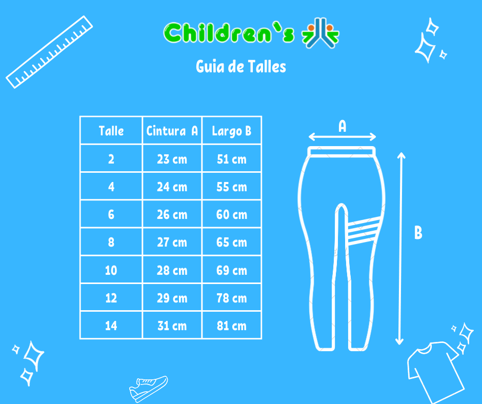 Guia de talles Calza Termica Estampada Unicornio