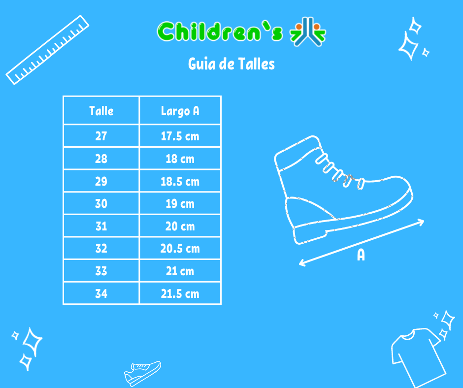 Guia de talles Borcego Con Cordon Animal Print