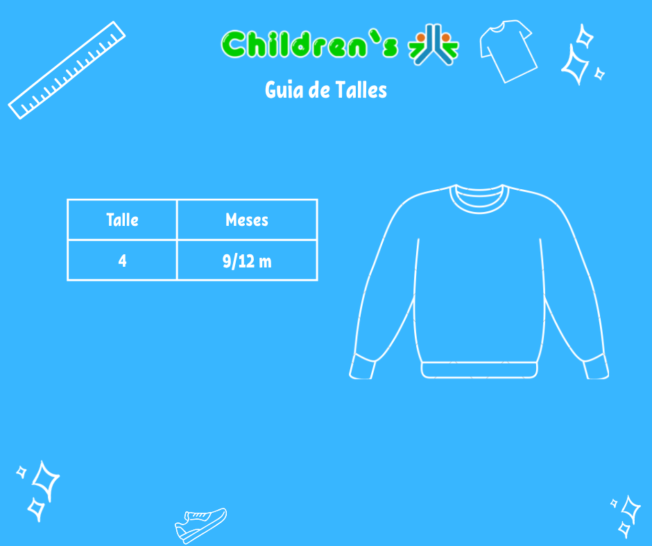 Guia de talles Buzo Polar con Capucha Osos Easy Wear