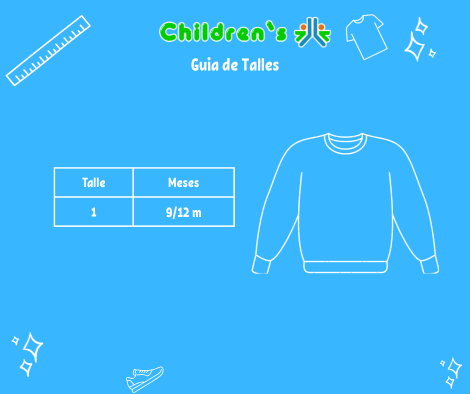 Guia de talles Buzo Polar Combinado con Cierre