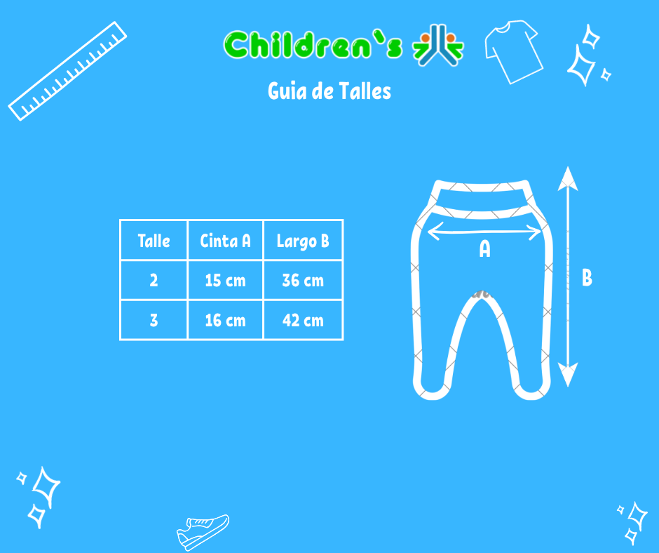 Guia de talles Medio Osito Tejido Punto Ingles Con Pie