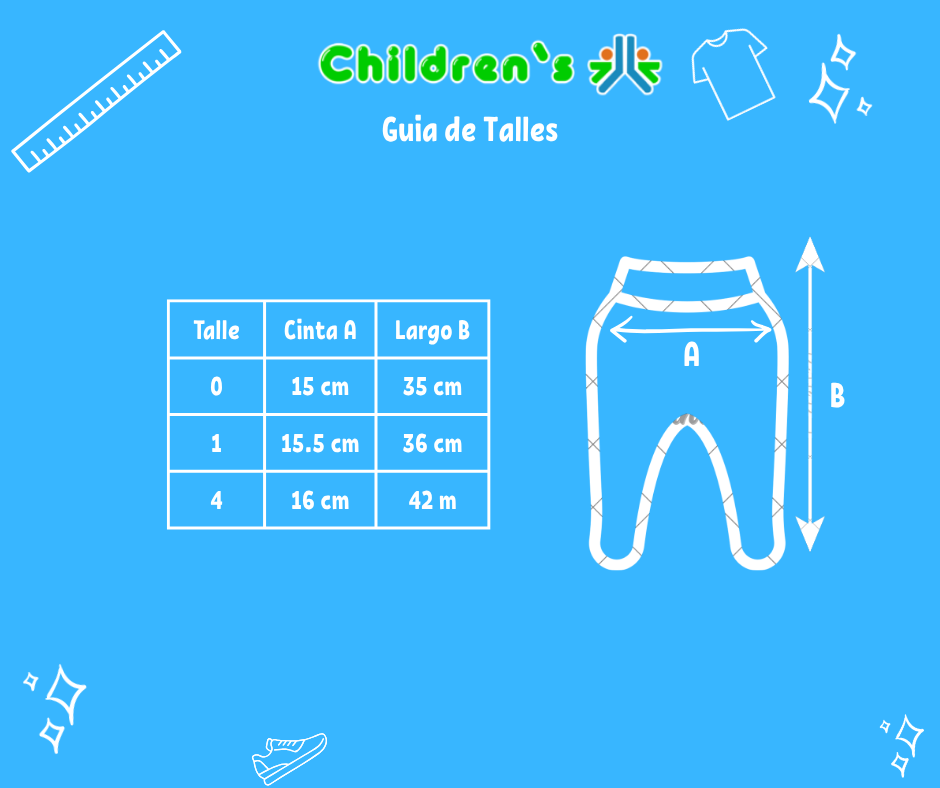 Guia de talles Medio Osito Tejido Sin Pie