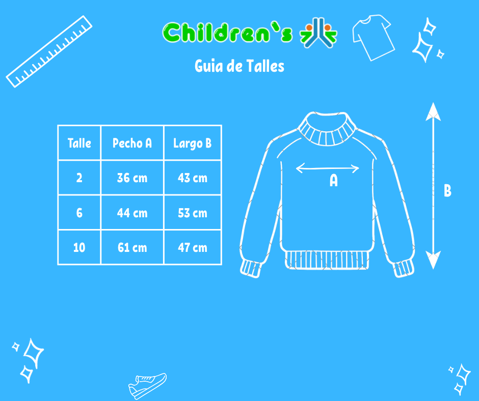 Guia de talles Buzo Polar con Cierre