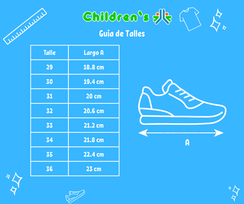 Guia de talles Bota Velcro Tornasol
