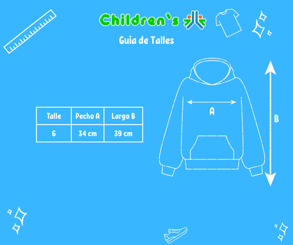 Guia de talles Buzo Polar con Capucha Liso