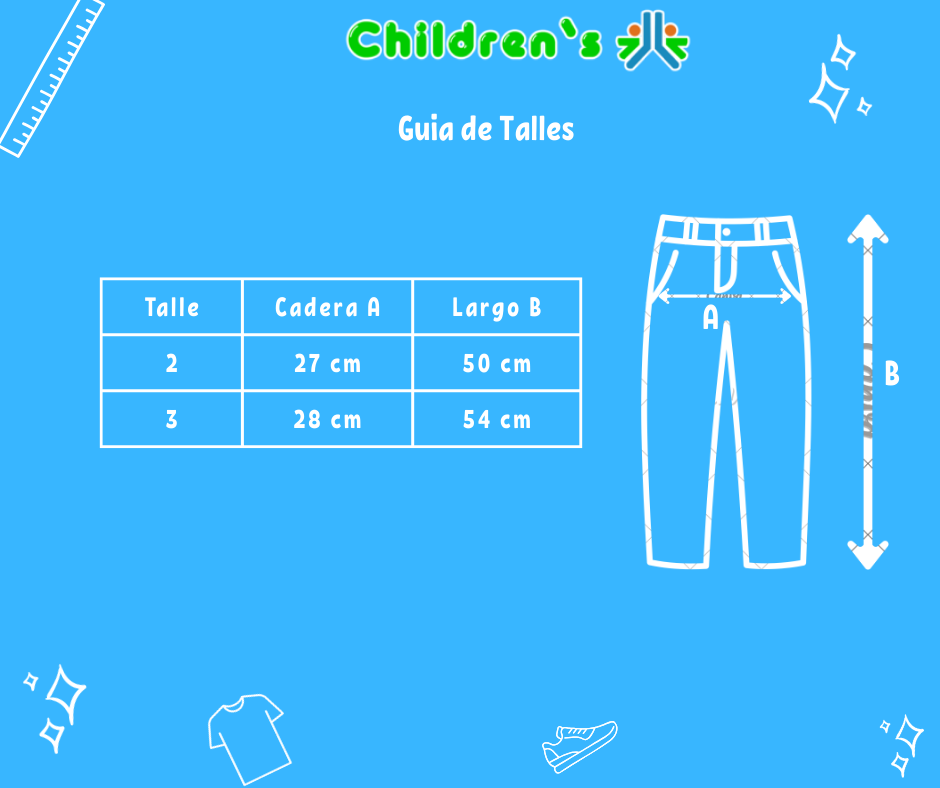 Guia de talles Pantalon Gabardina Cintura Regulable