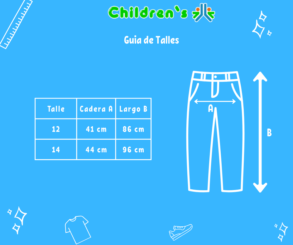 Guia de talles Pantalon Gabardina Spandex