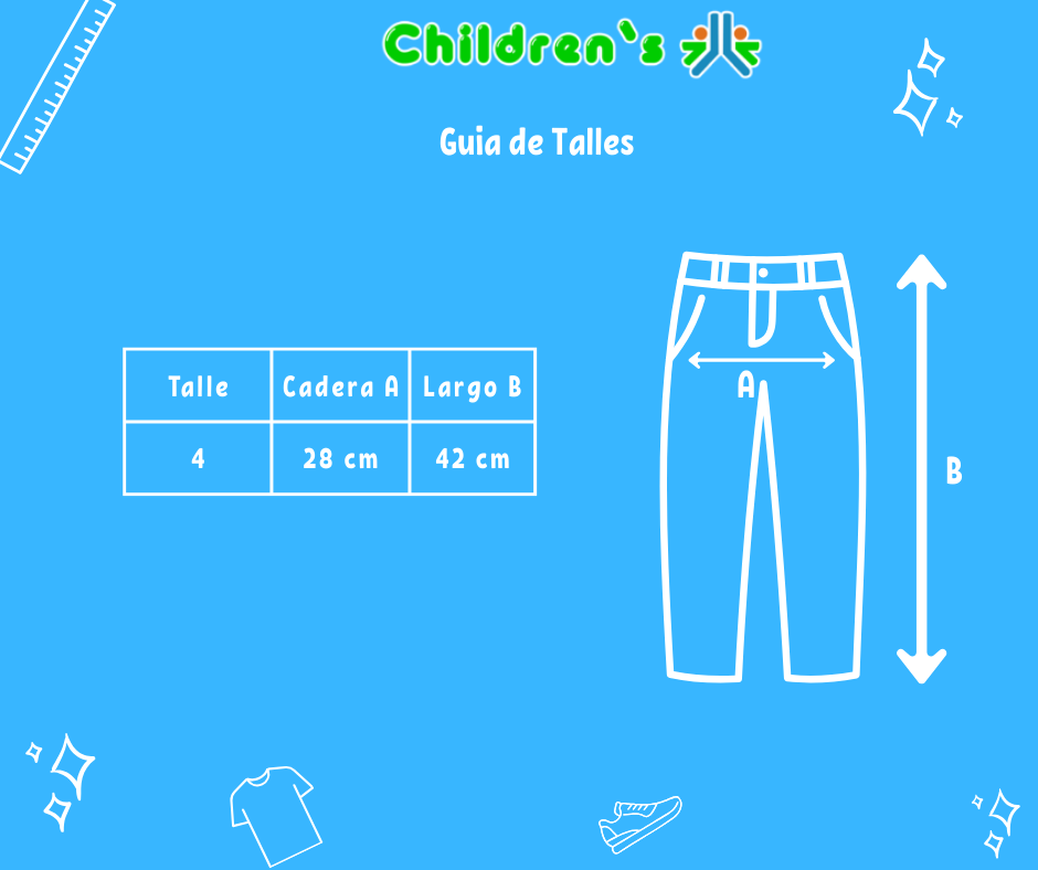 Guia de talles Pantalon Gabardina Spandex