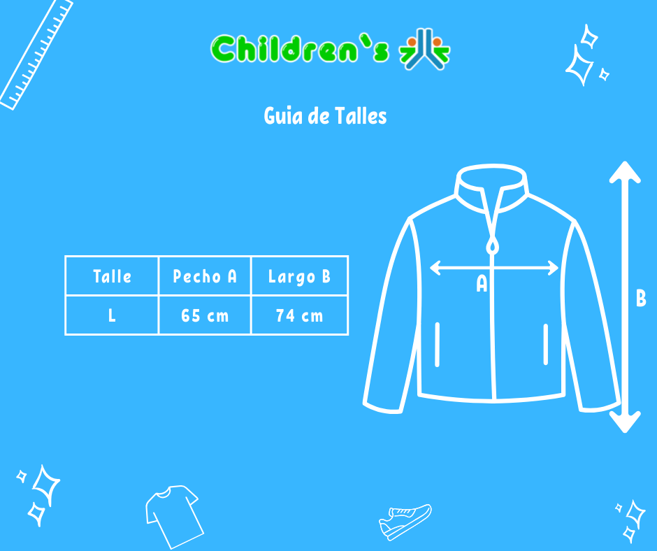 Guia de talles Camisaco De Corderoy Con Cierre