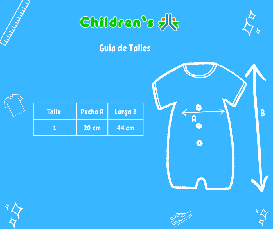 Guia de talles Enterito Babucha Batista Punto Smock