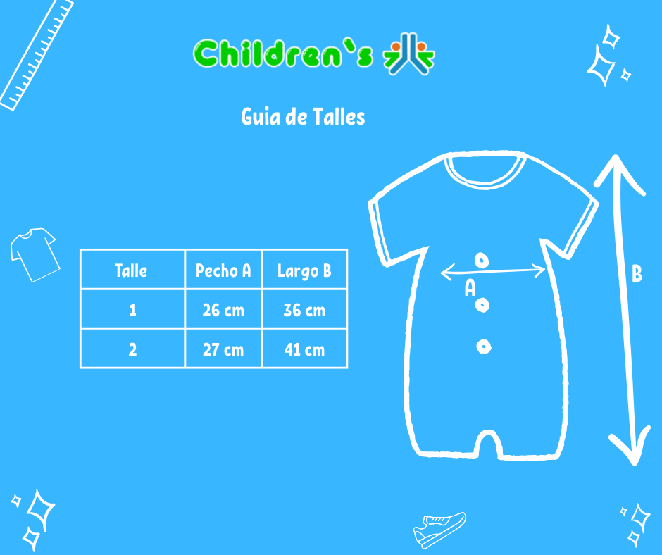 Guia de talles Enterito Babucha Batista Cuello Bordado