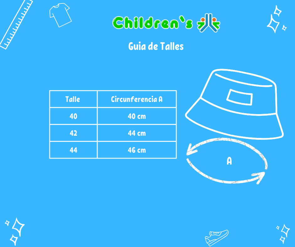 Guia de talles Gorro Piluso Pescador Gabardina - Gorrito