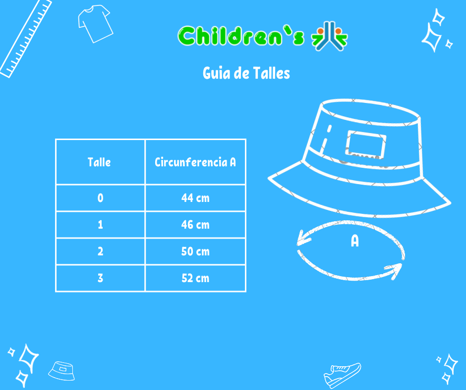 Guia de talles Gorro Piluso Tela Estampado De Flores Ajustable